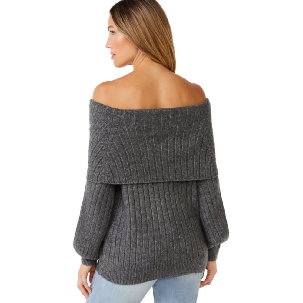 Sofia Jeans by Sofia Vergara Women's Cozy Off-the-Shoulder Sweater - Picture 2 of 8